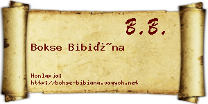 Bokse Bibiána névjegykártya